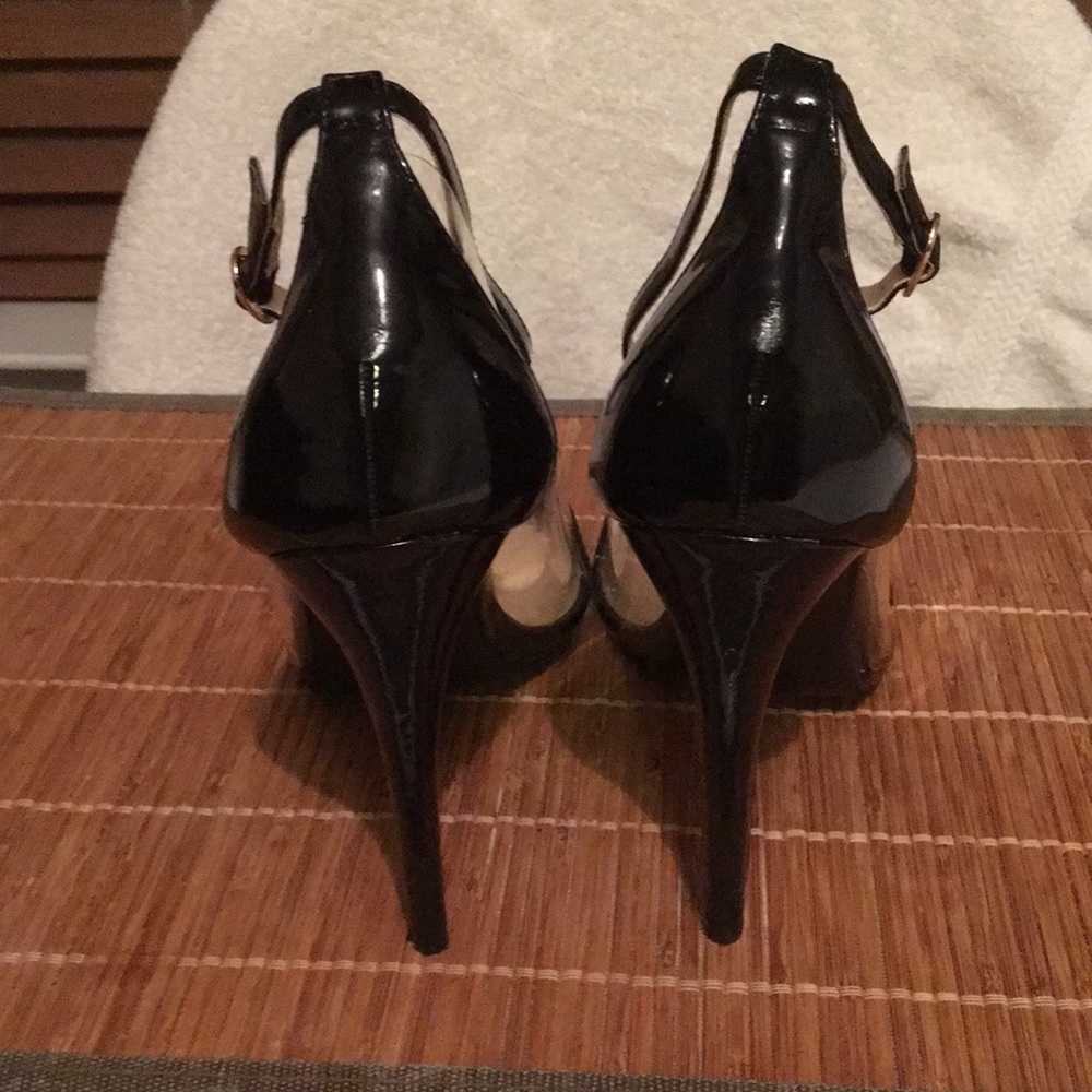 Shoes Black paten leather & Clear trim heel 4.5 in - Picture 3 of 5